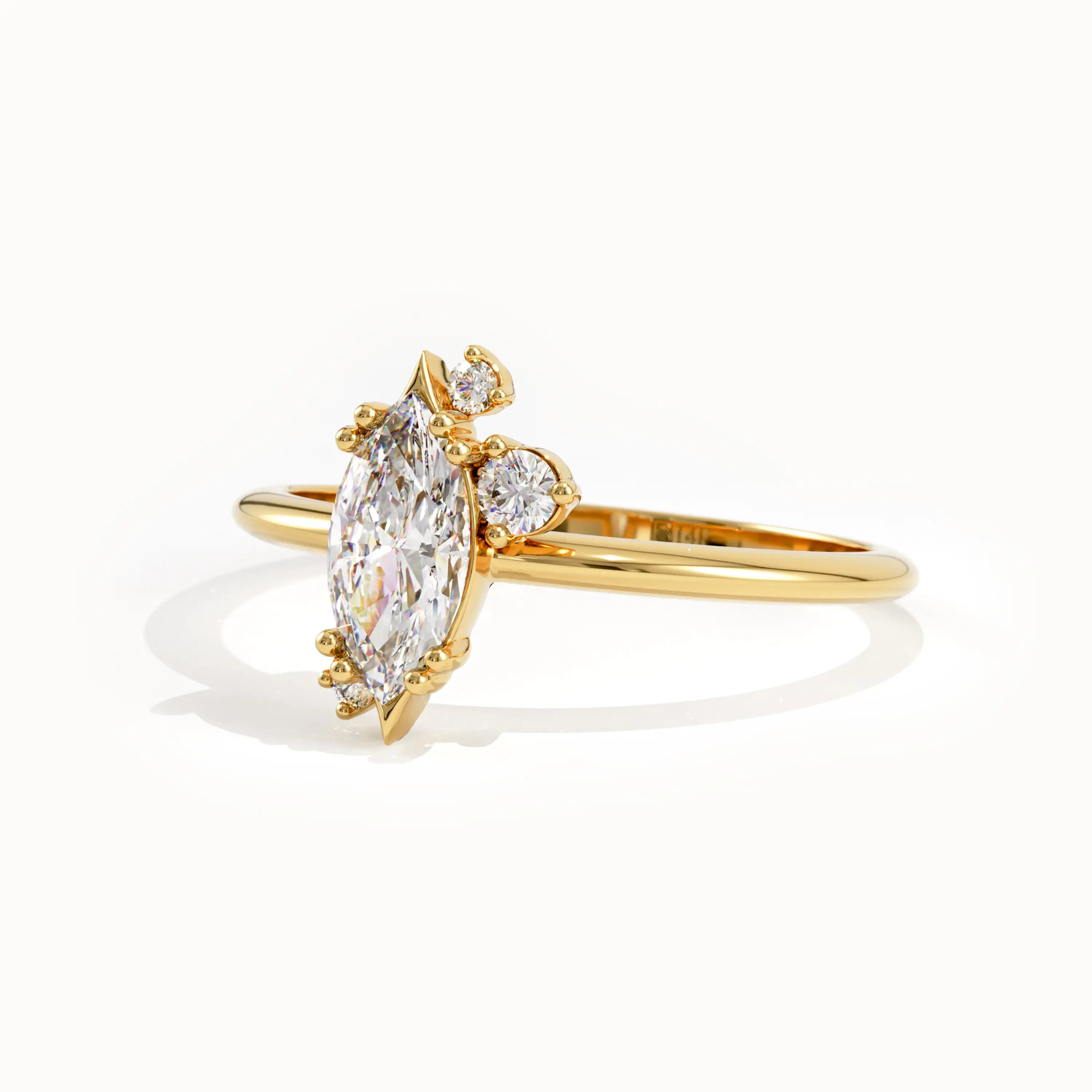Solitaire Marquise Engagement Ring in Gold - BRENNMORE
