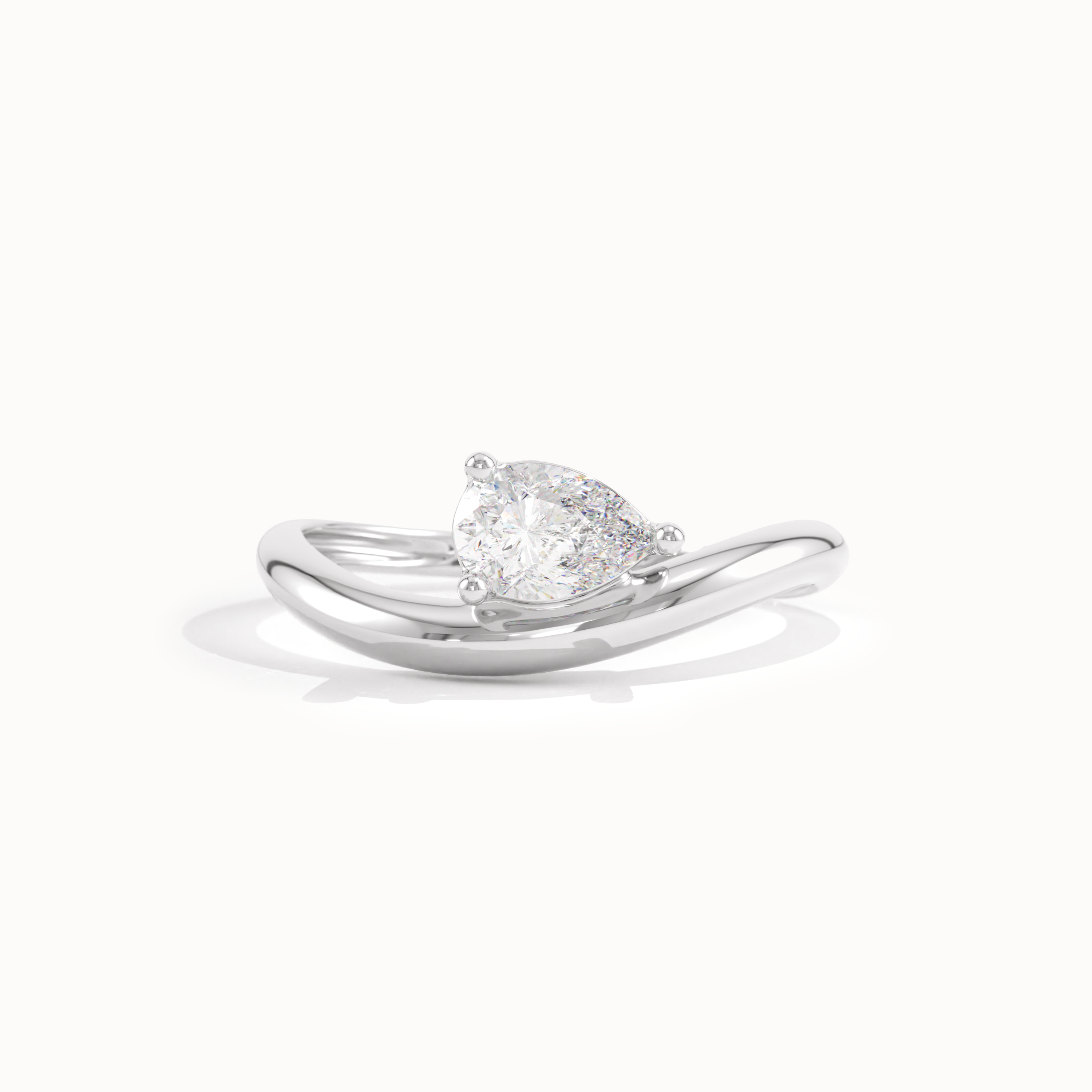 Curve Band Pear Engagement Ring - BRENNMORE