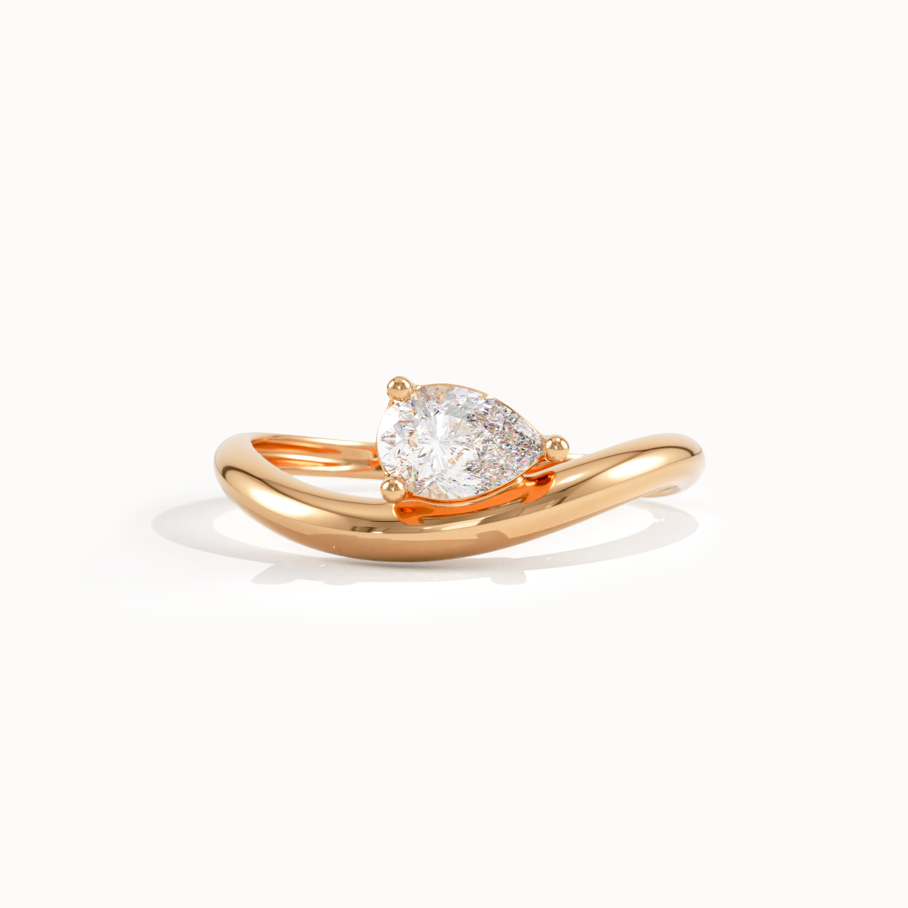 Curve Band Pear Engagement Ring - BRENNMORE