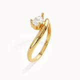Curve Band Pear Engagement Ring