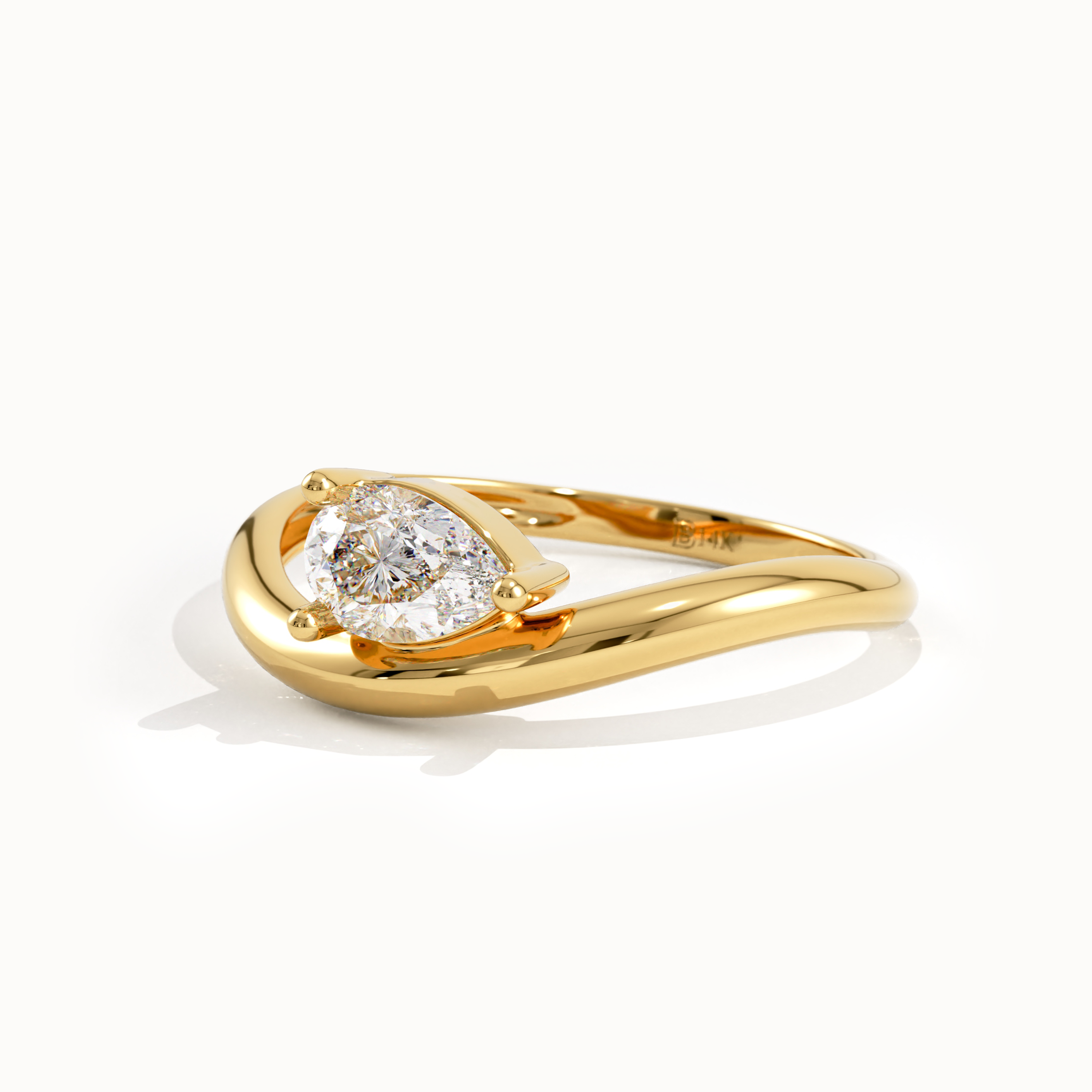 Curve Band Pear Engagement Ring - BRENNMORE