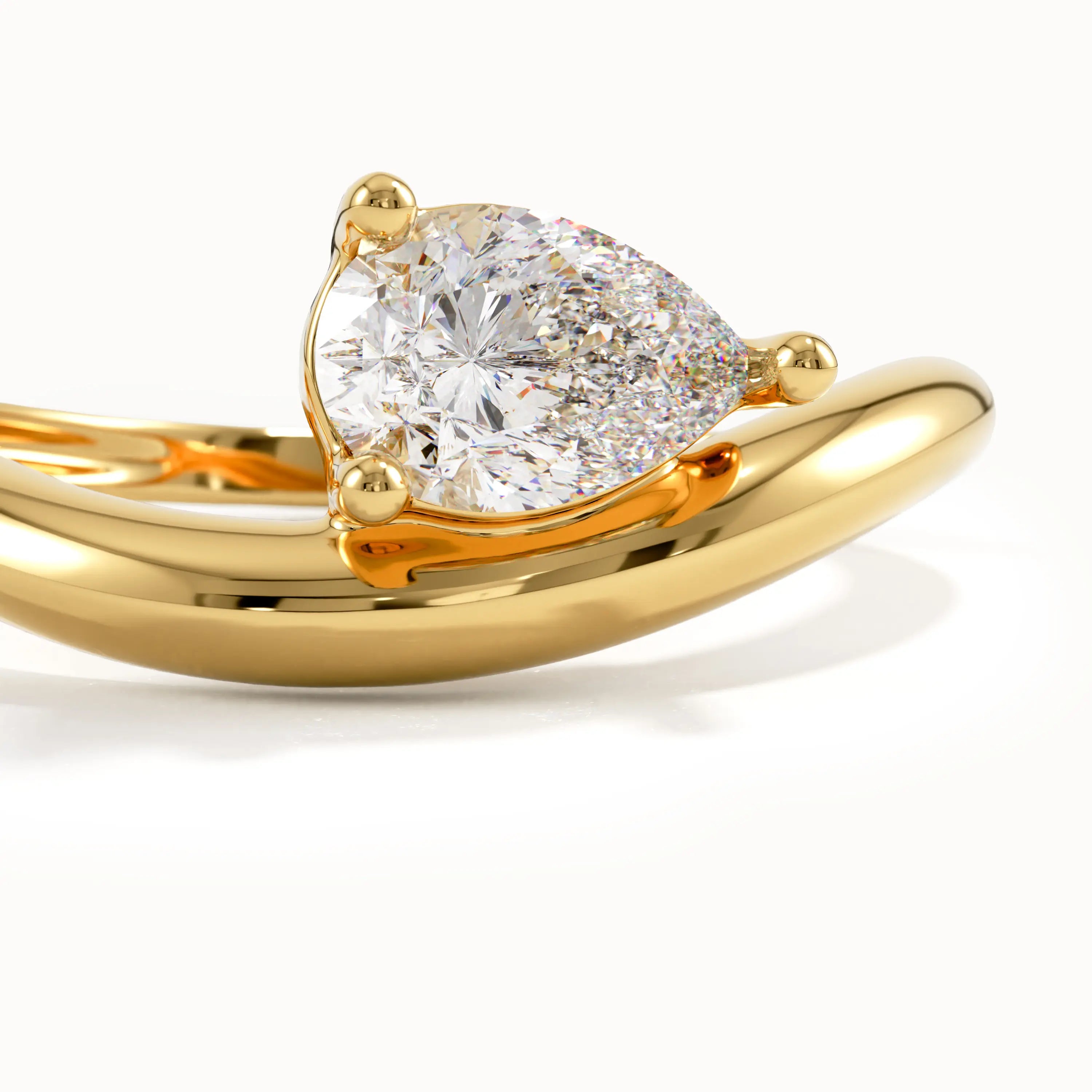 Curve Band Pear Engagement Ring - BRENNMORE 