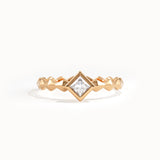 Bezel Princess Engagement Ring in Gold - BRENNMORE