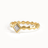 Bezel Princess Engagement Ring in Gold - BRENNMORE