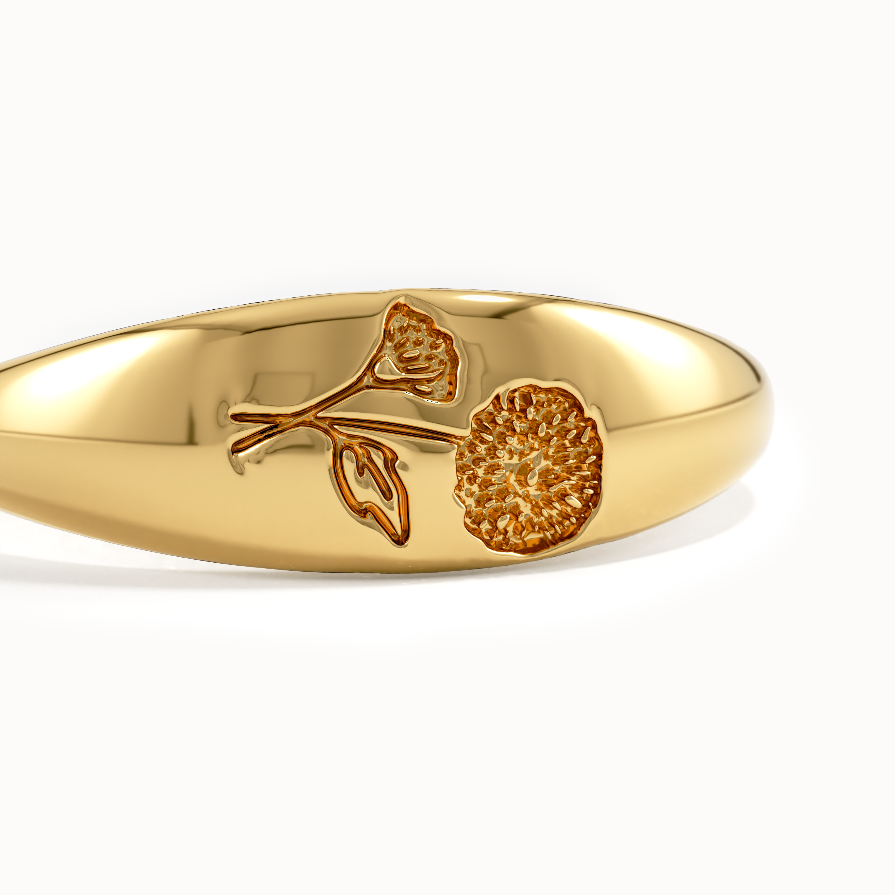 Personalized Birthflower Pinky Ring - BRENNMORE