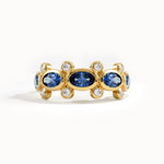 5 Oval Sapphire Gemstone Ring in Gold - BRENNMORE 