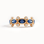 5 Oval Sapphire Gemstone Ring in Gold - BRENNMORE 