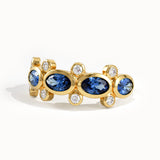 5 Oval Sapphire Gemstone Ring in Gold - BRENNMORE 