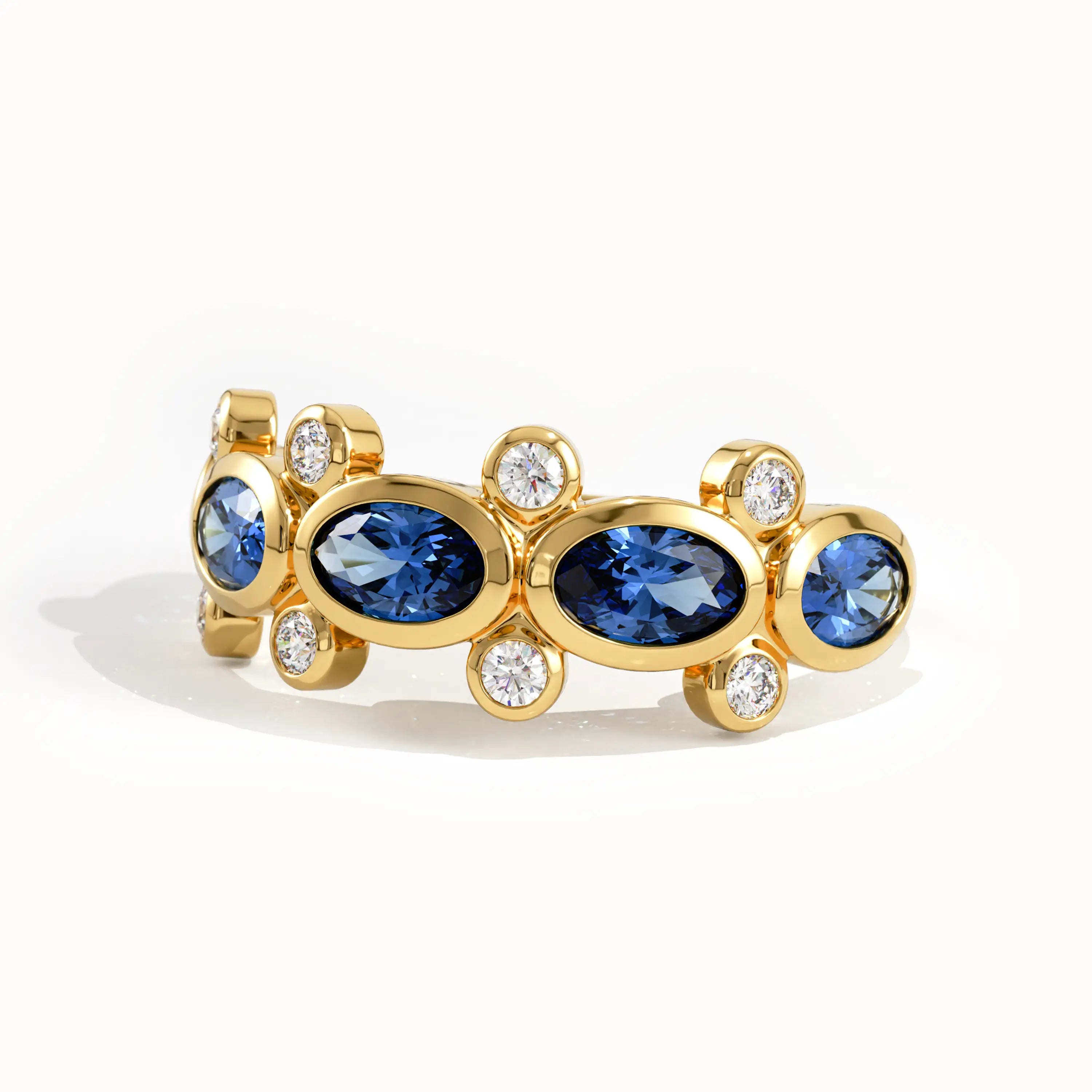 5 Oval Sapphire Gemstone Ring in Gold - BRENNMORE 