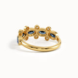 5 Oval Sapphire Gemstone Ring in Gold