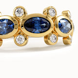 5 Oval Sapphire Gemstone Ring in Gold