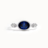 Oval Sapphire Solitaire Gemstone Ring - BRENNMORE
