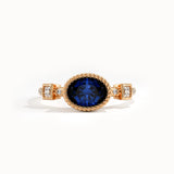 Oval Sapphire Solitaire Gemstone Ring - BRENNMORE