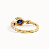 Oval Sapphire Solitaire Gemstone Ring - BRENNMORE 