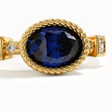 Oval Sapphire Solitaire Gemstone Ring - BRENNMORE 