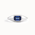 Bezel Sapphire Signet Gemstone Ring - BRENNMORE 