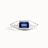 Bezel Sapphire Signet Gemstone Ring - BRENNMORE 