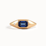 Bezel Sapphire Signet Gemstone Ring - BRENNMORE 