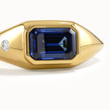 Bezel Sapphire Signet Gemstone Ring
