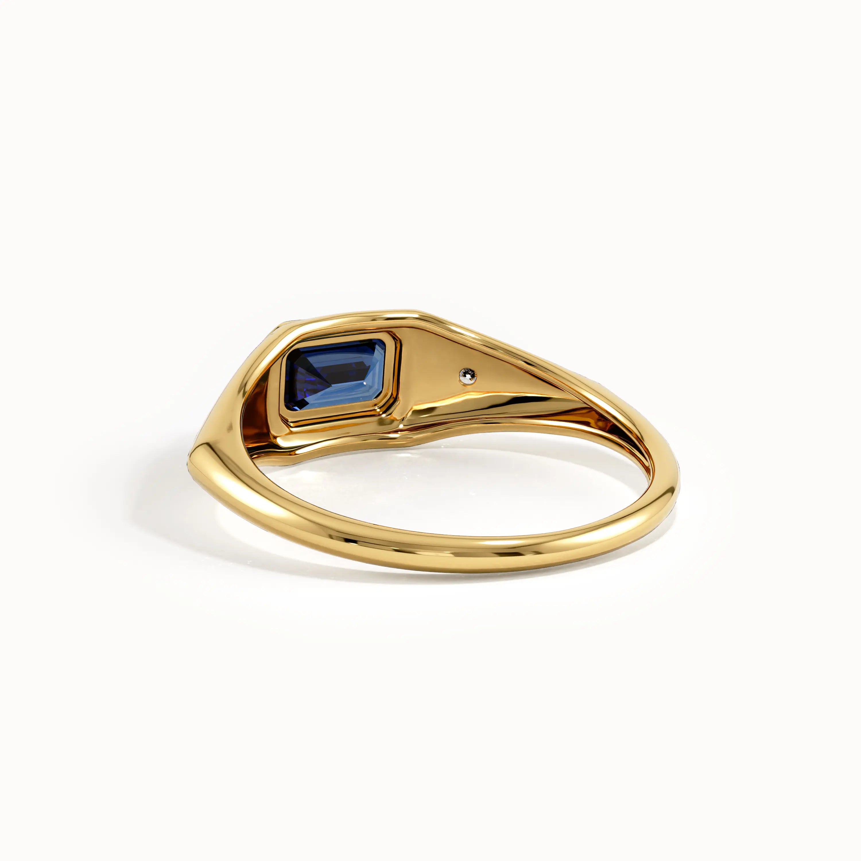 Bezel Sapphire Signet Gemstone Ring - BRENNMORE 