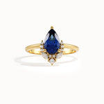 14k Gold Pear Sapphire Gemstone Ring - BRENNMORE 