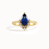 14k Gold Pear Sapphire Gemstone Ring - BRENNMORE 