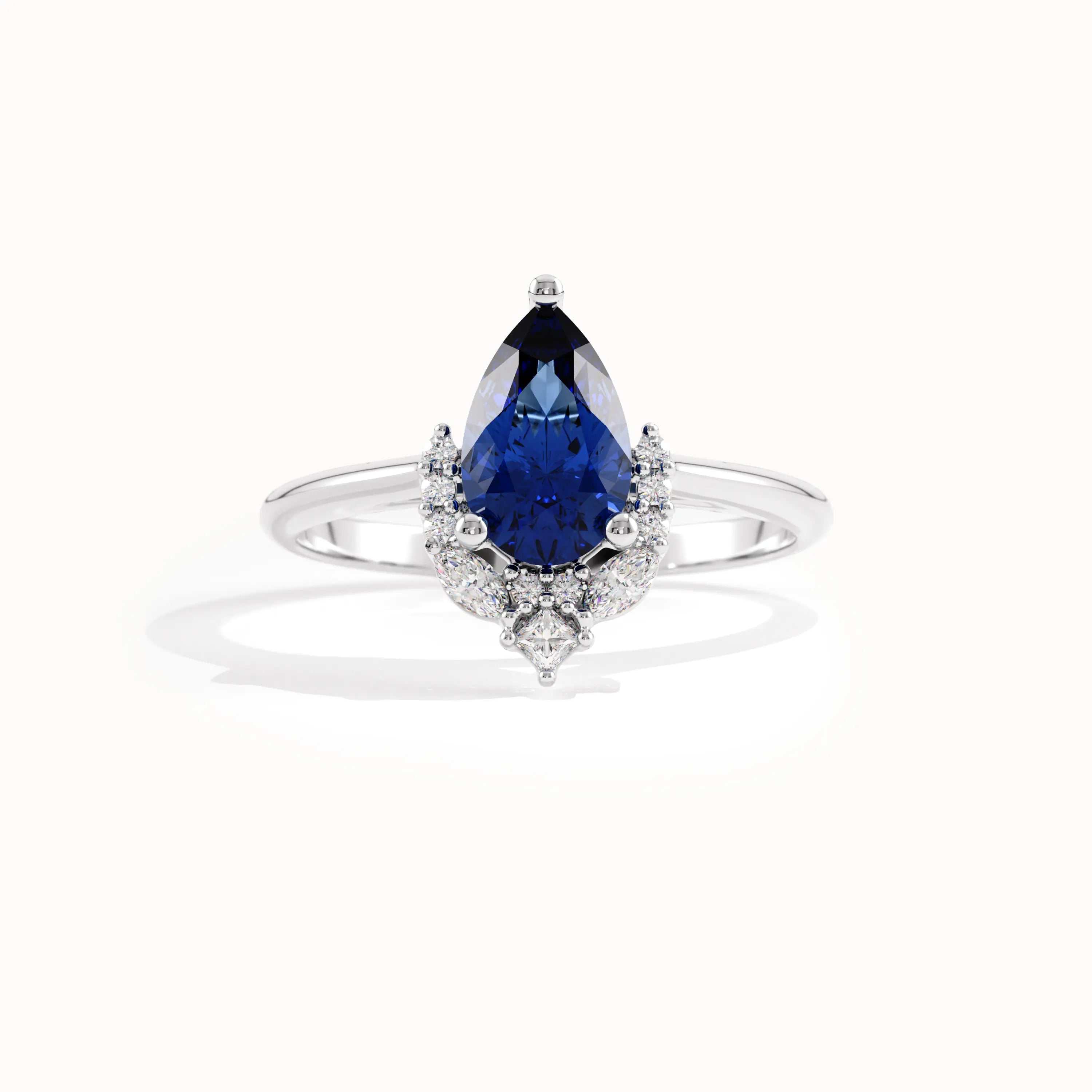 14k Gold Pear Sapphire Gemstone Ring