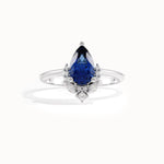 14k Gold Pear Sapphire Gemstone Ring - BRENNMORE 