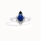 14k Gold Pear Sapphire Gemstone Ring - BRENNMORE 