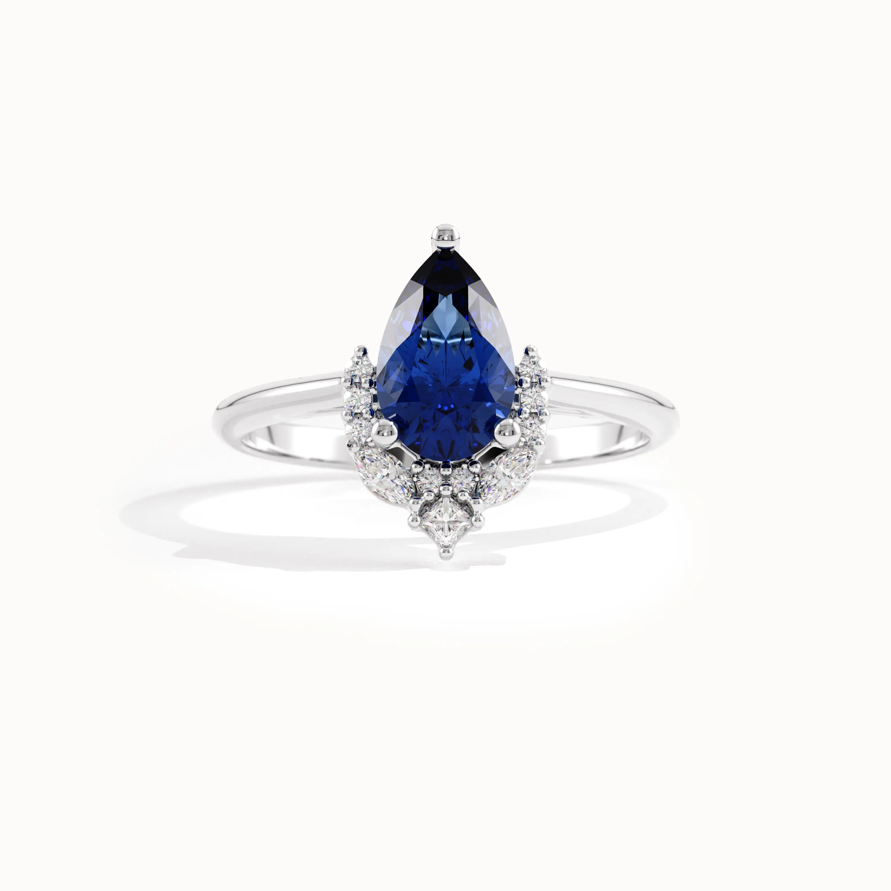 14k Gold Pear Sapphire Gemstone Ring - BRENNMORE 