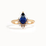 14k Gold Pear Sapphire Gemstone Ring - BRENNMORE 