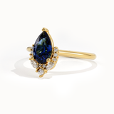 14k Gold Pear Sapphire Gemstone Ring
