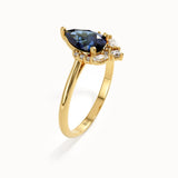 14k Gold Pear Sapphire Gemstone Ring - BRENNMORE