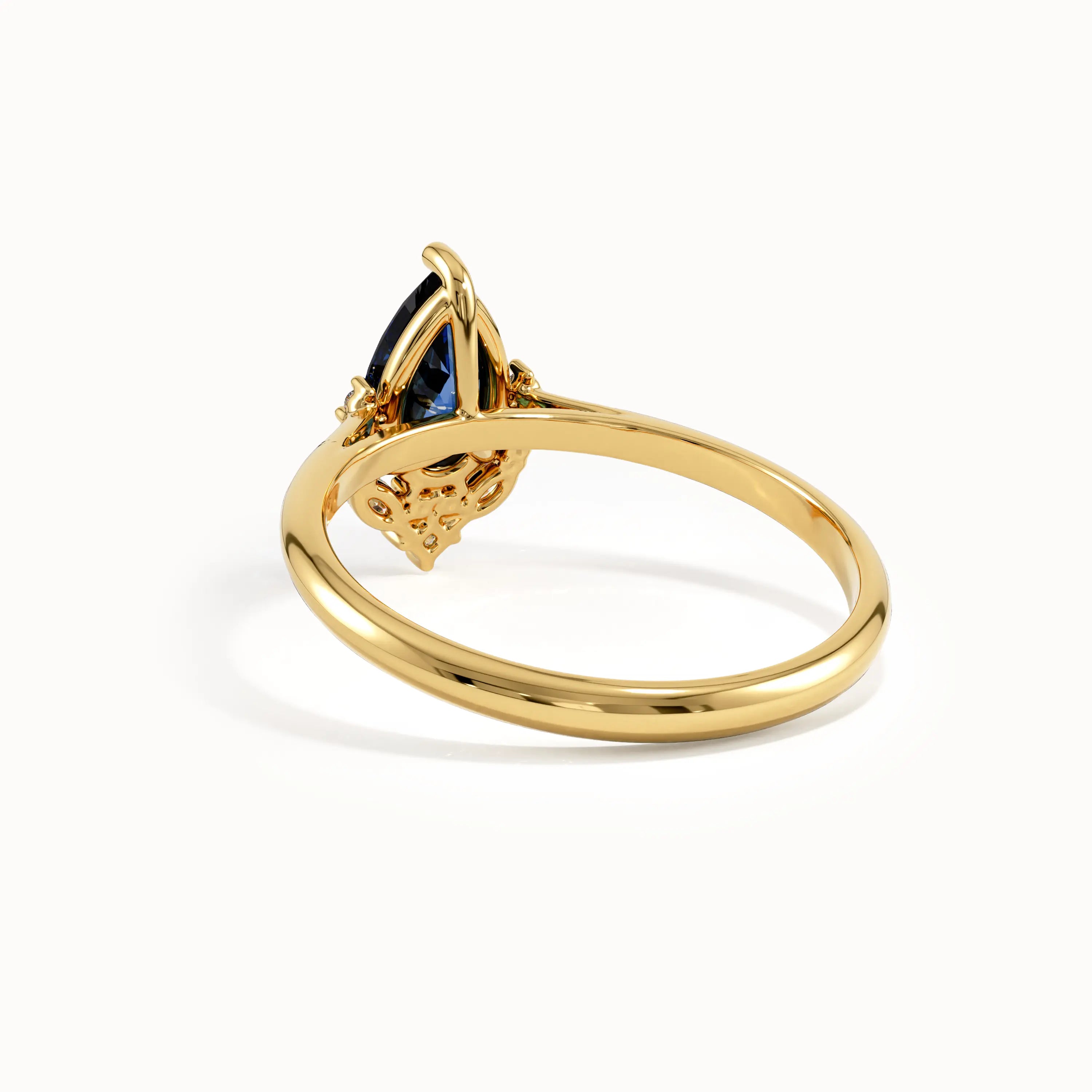 14k Gold Pear Sapphire Gemstone Ring - BRENNMORE