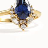 14k Gold Pear Sapphire Gemstone Ring - BRENNMORE