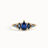 14k Gold 5 Sapphire Gemstone Ring