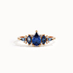 14k Gold 5 Sapphire Gemstone Ring - BRENNMORE 