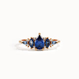 14k Gold 5 Sapphire Gemstone Ring - BRENNMORE 
