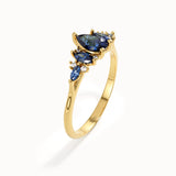 14k Gold 5 Sapphire Gemstone Ring