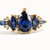 14k Gold 5 Sapphire Gemstone Ring - BRENNMORE