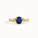 14k Gold Oval Sapphire Gemstone Ring - BRENNMORE 