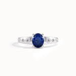 14k Gold Oval Sapphire Gemstone Ring - BRENNMORE 