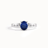 14k Gold Oval Sapphire Gemstone Ring - BRENNMORE 