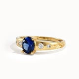 14k Gold Oval Sapphire Gemstone Ring - BRENNMORE 