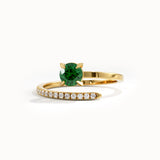 14k Gold Spiral Emerald Gemstone Ring