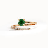 14k Gold Spiral Emerald Gemstone Ring - BRENNMORE 