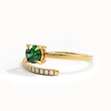 14k Gold Spiral Emerald Gemstone Ring - BRENNMORE