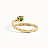 14k Gold Spiral Emerald Gemstone Ring - BRENNMORE 
