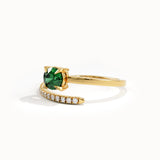 14k Gold Spiral Emerald Gemstone Ring