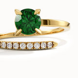 14k Gold Spiral Emerald Gemstone Ring - BRENNMORE 